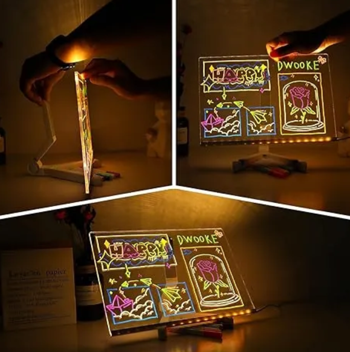 🖊️ LumiBoard™ Pizarra Lampara LED Acrílica +7 Colores