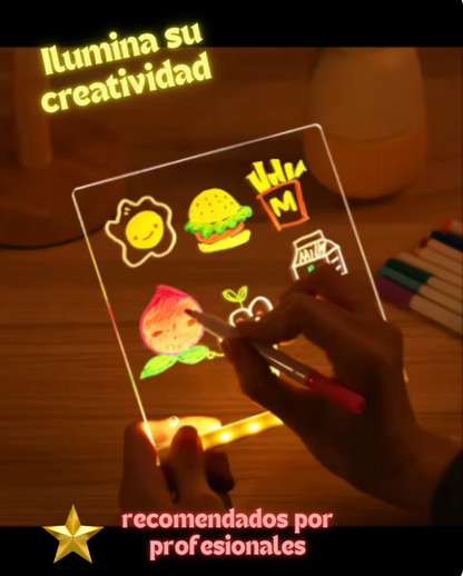 🖊️ LumiBoard™ Pizarra Lampara LED Acrílica +7 Colores